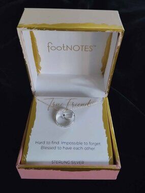 Footnotes True Friend Interlocking Rings Necklace Sterling Silver
